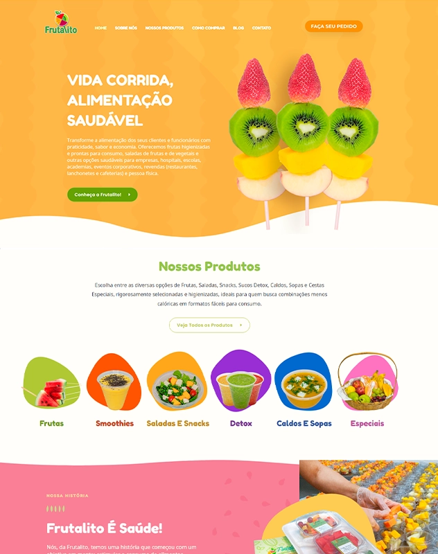 Criacao de Sites Empresa que cria desenvolvimento desenvolve site Beleza Cosmetico Frutalito Alimentos Comida Ifood Delivery Web Sao Paulo Agencia M45 Arte
