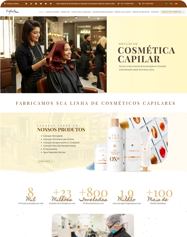 Criacao de Sites Empresa que cria desenvolvimento desenvolve site Beleza Cosmetico Moda Fabrica Coferly Web Sao Paulo Agencia M45 Arte 2