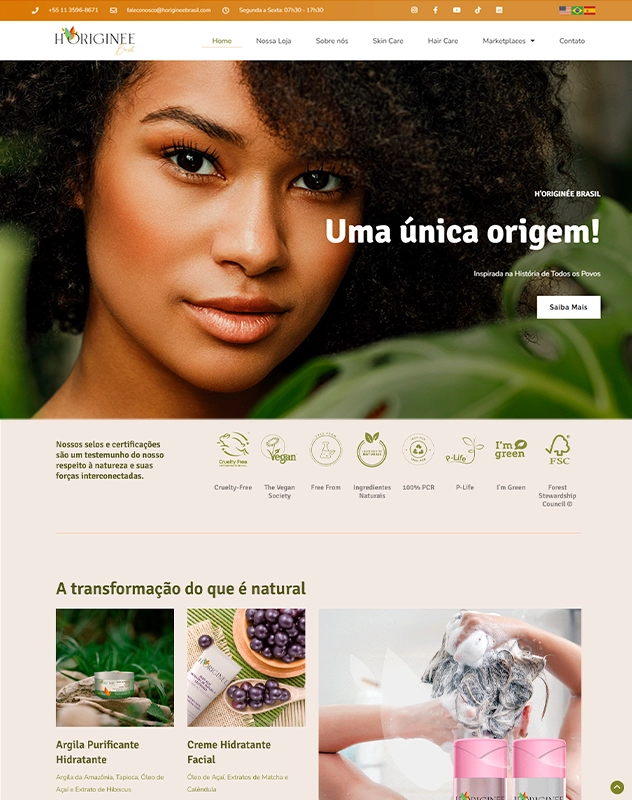 Criacao de Sites Empresa que cria desenvolvimento desenvolve site Beleza Vegana Loja Virtual Ecommerce Web Sao Paulo Agencia M45 Arte