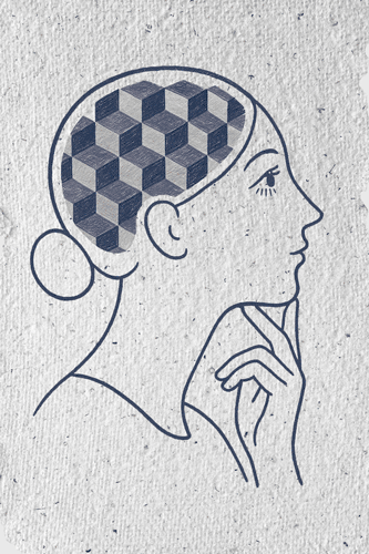 Blog Agência de Marketing Digital da M45 Arte e Publicidade, representado por uma ilustração minimalista que simboliza criatividade e pensamento estratégico.